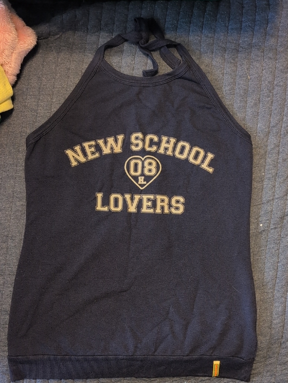 Harajuku Lovers Navy Halter Tank  'New School Lovers' Gwen Stefani No Doubt XL